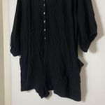 TALULAH NEW! Aritzia  Black linen blend button front romper with pockets Small Photo 1