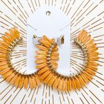 Boutique Orange Raffia Earrings Photo 0