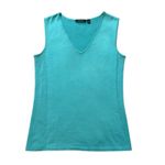 Carlisle  teal blue sleeveless knit silk blend top size S Photo 10
