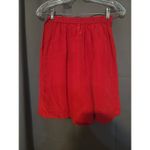 August Silk Red Flowy Shorts, Women's Petite Small Silk Shorts, Comfortable Wear Photo 1