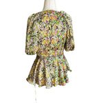 Topshop Multicolor Floral Satin Wrap Around Tie Bow Blouse Women's Size 4 13-33 Photo 1