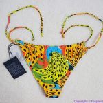 NEW It’s Now Cool square top string bottom bikini in bananas, M‎ Green Size M Photo 7