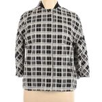 Akris Punto Jacket 14 NWT Monochromatic Check Jacquard Luxury Relaxed Cocoon Photo 1
