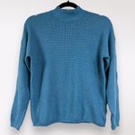 Cyrus  | Petite Medium Buttery Soft Blue Teal‎ Knit Pullover Sweater 1/4 Zip Warm Photo 0