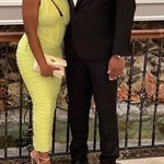 House Of CB Valentina Lime Asymmetric Cut Out Midi Dress XS Photo 8