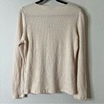 J.Crew  Puff Sleeve V-Neck Soft Ribbed Long Sleeve Top NEW Size Large Photo 4