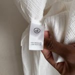 Brochu Walker  Top Olympia White Surplice Short Sleeve Collared Gauze Top Size M Photo 7