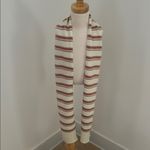 Striped Cotton Knit Scarf in Cream/Pink/Green/Orange Pink Photo 1