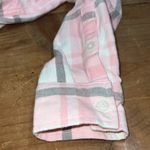 MarleyLilly  large pink grey plaid button down long sleeve embroidered initial J Photo 9