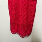 Anthropologie  Maeve Camari Red Lace Column Dress Photo 3