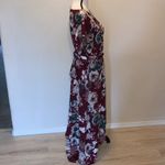 Wren & Ivory burgundy floral high low short sleeve dress with pockets Red Size L Photo 6