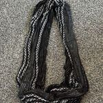 Christopher & Banks  Black and White Striped Scarf Photo 0