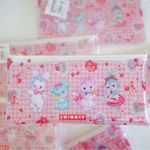 Japanese Kawaii Swimmer Red PVC Cartoon Pencil Stationary Makeup Pouch Bag Pink Photo 1