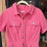 VICI Wester fringe Romper NWT denim barbie pink rhinestones buttons playsuit utility Photo 6