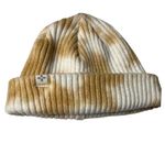 Tie Dye Ribbed Beanie Soft Neutral Cozy Winter Hat Aerie Loungewear One Size White Photo 4