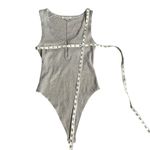 All Saints Alicia Gray Ribbed Sleeveless Bodysuit Size 6 Photo 2