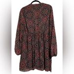 Fashion Union  Red/Black Paisley Top Sz 8 Casual Lined Babydoll A-Line Photo 1