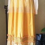 Vintage Pastel Orange Gingham Prairie Skirt Handmade Large XL Size undefined Photo 0