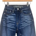 American Eagle Mom Jeans Womens 00 Dark Wash Whiskered Stretch Y2K Casual Photo 1