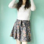 EXPRESS Blue Vintage 1990s Floral Lined Mini Skirt Photo 1