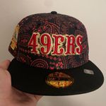 New Era Cap Myfitteds San Francisco 49ers paisley red 30th anniversary Super Bowl patch size 7 1/8 brand new  Photo 3