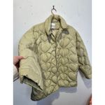 Sandro  Light Sage Gloriana Heart Quilted Puffer Button Up Jacket sz 36 FLAWED Photo 5