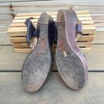 barney's new york Y2K Purple Barney's Leather Wedge Sandals w/ Buckle Closure Photo 3