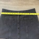 Brandy Melville  Women's Black Patch Pocket Snap Button Jean Mini Skirt Size 27 Photo 3