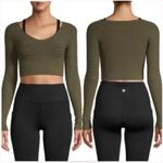 Free People Movement Gone Adrift Long Sleeve Crop Top Secret Moss Green Small Photo 2