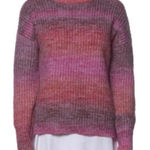 Rachel Zoe  pink ombre crewneck cozy sweater large Photo 0