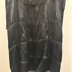 Flapper fringe dress Halloween costume! Black fringe, mini dress size medium! Photo 3