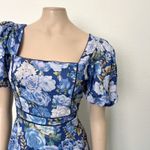 Rachel Parcell [] Blue Floral Puff Sleeve Lace Trim Spring Midi Dress NWT Size 8 Photo 5