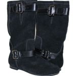 White Mountain Fawn Black Suede Mid-Calf Boots 6 M Photo 1