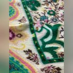 Colorful Paisley Green Fringe Boho Scarf Photo 4