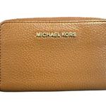 Michael Kors Wallet Small Brown Leather Zip Around Coin Card Holder Photo 0