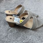 White Mountain  Eve Gray Suede Braided Wedge Sandals SIZE 9M Photo 2