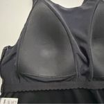 Lands' End Tankini Swim Top Shelf Bra Lightly Padded Criss Cross Halter Black Photo 7