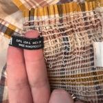 ZARA Plaid Size Large Neutral Cropped Smocked Summer Vacation Retro Faux Buttons Photo 5