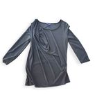 Vince Camuto  Women's Small‎ Brown Draped Front Long Sleeve Dressy Blouse Photo 3