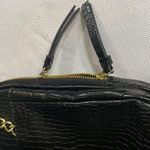 Kate Landry Elegant Black FAUX Crocodile-Embossed Handbag. GOLD CHAIN ACCENT Photo 9