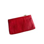 Saks 5th Avenue SAKS FIFTH AVENUE Vintage Red Eel Skin Clutch Handbag Photo 4