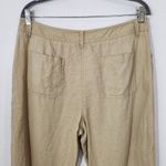 Jones New York  Khaki Linen Cropped Pants Size 14 Capri Linen Pants Photo 4