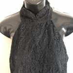 EXPRESS Black Lace halter style tank top keyhole back small NWT Photo 1