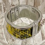 Ann Taylor  Yellow Snakeskin Silver-tone Bangle Photo 4