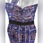 BCBGMAXAZRIA BCBG BGBGMAXAZRIA Inga One Shoulder SILK Printed Maxi Dress Sz 6 Whimsy Goth Photo 7