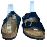 Birkenstock New Arizona Soft Footbed Black Suede Leather Sandals US 8 8 1/2 Photo 0