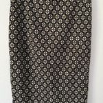 New York & Company Black and Cream Geometric Midi Skirt Size M Photo 0