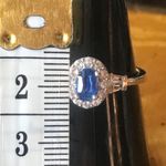 Natural Kyanite Sterling Silver Halo Ring Size 8 Photo 5