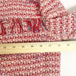 ZARA  Basic Womens Bloggers Fav Preppy Red Tweed Fringe Blazer Jacket Size S Photo 10