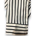 EXPRESS Portofino Slim Button-Down Blouse Black and Ivory Striped Women’s Size S Photo 6